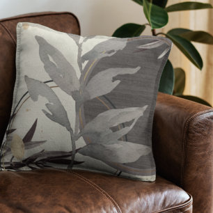 Grey & Ivory Artistic Abstract Watercolor Cushion