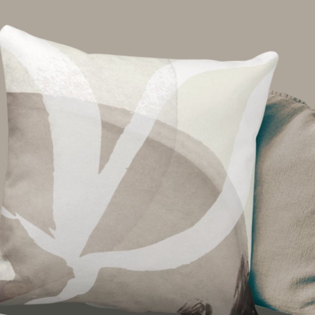Grey & Ivory Artistic Abstract Wing Pattern Cushion (Creator Uploaded)