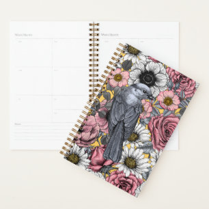 Grey jays and flowers planner