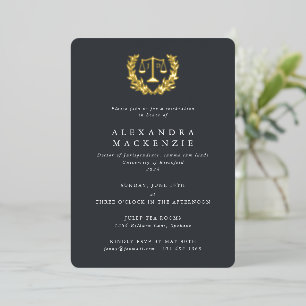 Grey JD Law Scales+Laurel Wreath Graduation