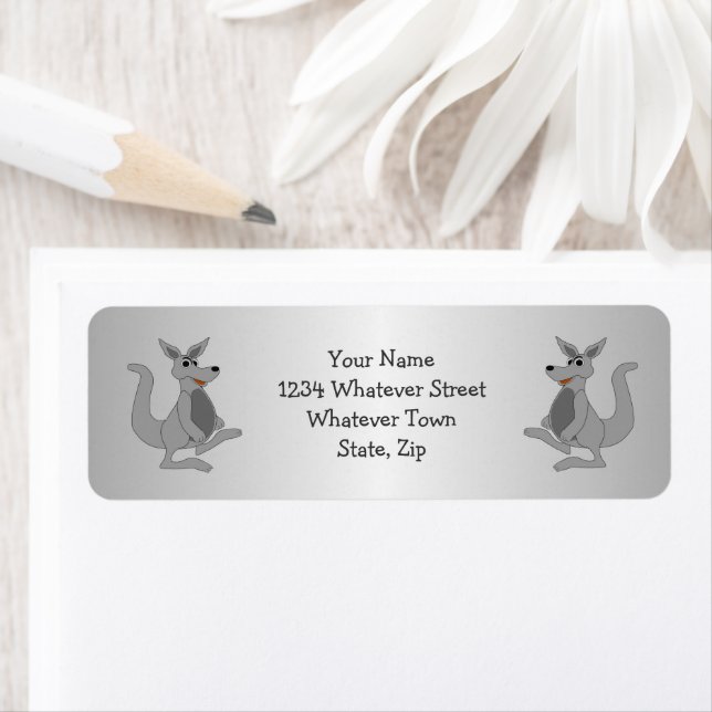 Grey Kangaroo Design Return Address (Insitu)