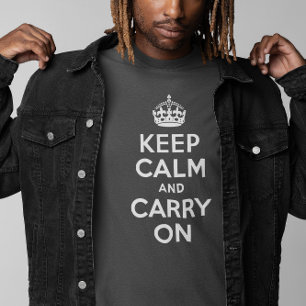 Grey Keep Calm and Carry On T-Shirt