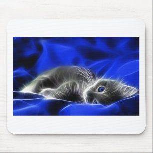 Grey Kitten Awakes Mouse Pad