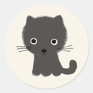 Grey Kitten Classic Round Sticker