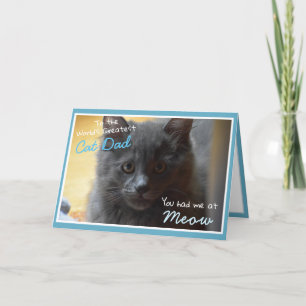 Grey Kitten Father's Day Cat Dad Card