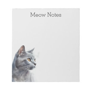 Grey Kitty Cat Notepad