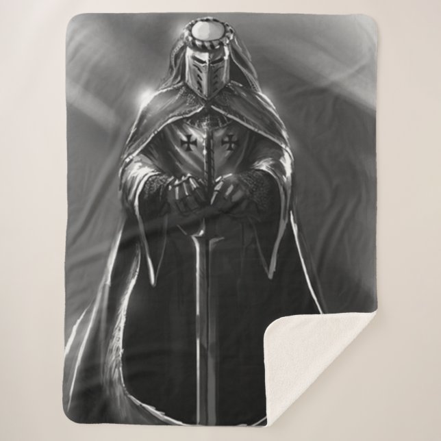 GREY KNIGHT SHERPA BLANKET (Front)