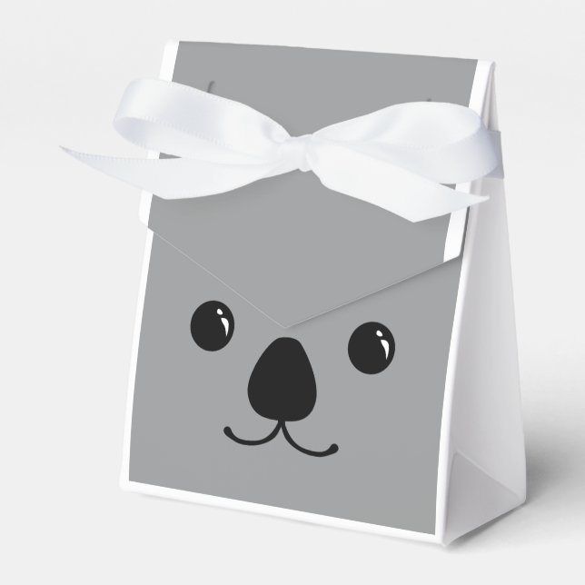 Grey Koala Cute Animal Face Design Favour Box (Front Side)
