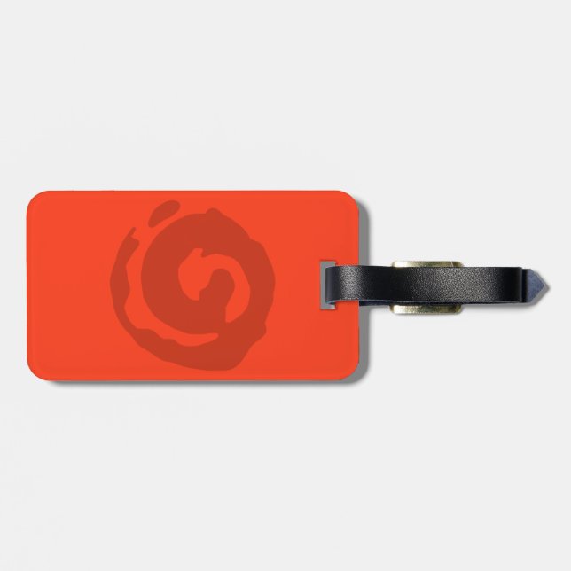Grey Koru On Coloured BG Luggage Tag (Back Horizontal)