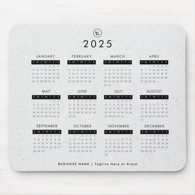 Grey Kraft 2023 Calendar Custom Business Logo Mouse Pad (Front)
