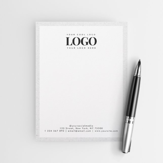 Grey Kraft Add Your Rectangle Business Logo Text Custom Letterhead (Creator Uploaded)