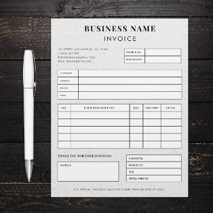 Grey Kraft Earthy Custom Business Invoice Receipt  Letterhead