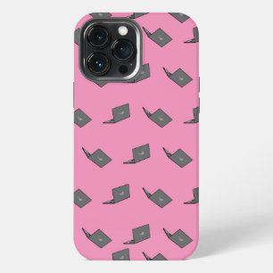 Grey Laptop with Bird Logo Cartoon iPhone 13 Pro Max Case