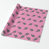 Grey Laptop with Bird Logo Cartoon