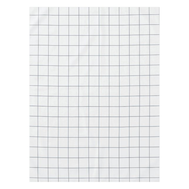 Grey Large Windowpane Plaid Tablecloth (Front)