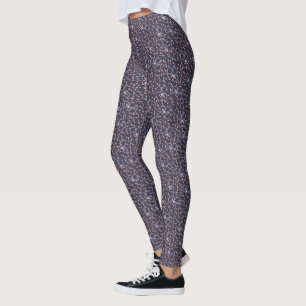 Grey Lavender Pink Vintage Bicycle Pattern Leggings