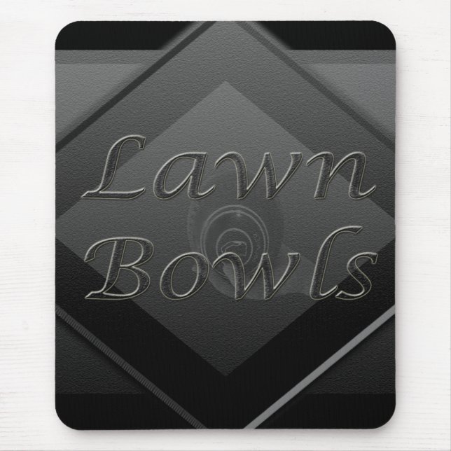 Grey Lawn Bowls Three Dimensional Design, Mouse Pad (Front)