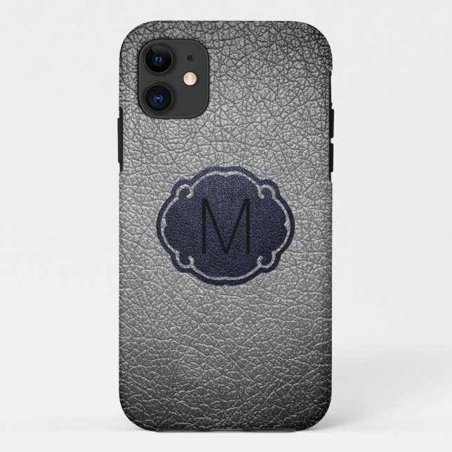 Grey Leather Case-Mate iPhone Case (Back)