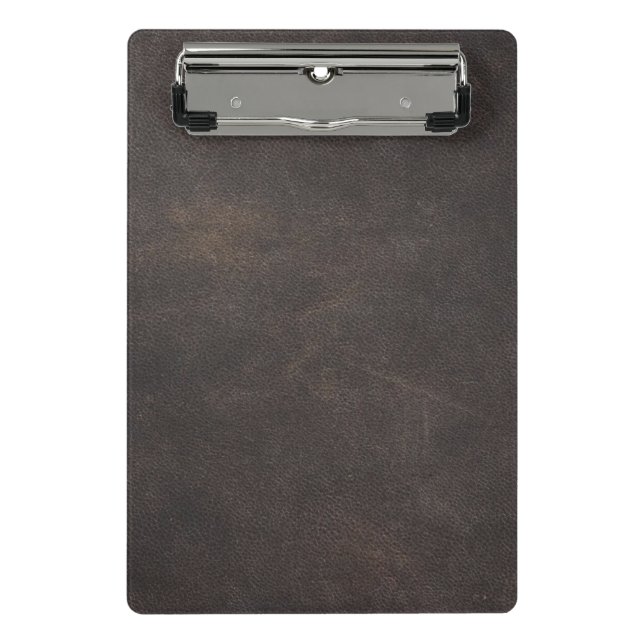 Grey leather mini clipboard (Front)