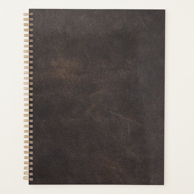 Grey leather  planner (Front)
