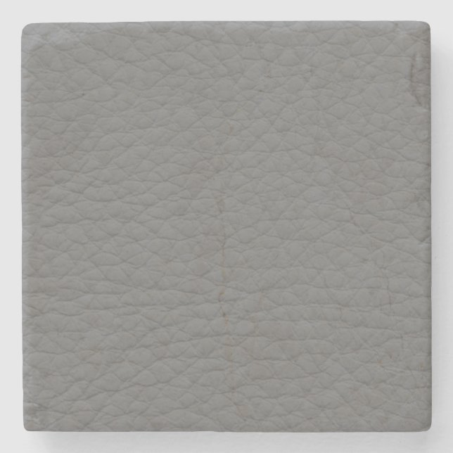 Grey Leather Texture Stone Coaster (Front)