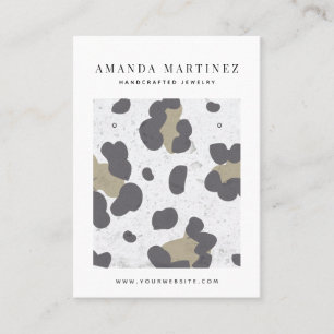 Grey Leopard Pattern Earring Display Business Card