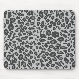 Grey leopard print mouse pad