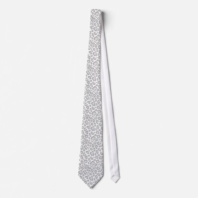 Grey Leopard Print Tie (Front)