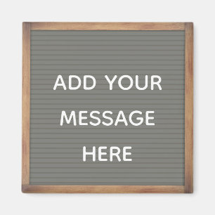 Grey Letterboard in Frame Custom Message Magnet