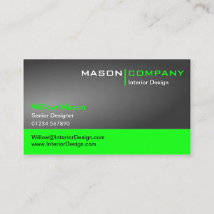 Grey Light and Lime Green Corporate Business Card