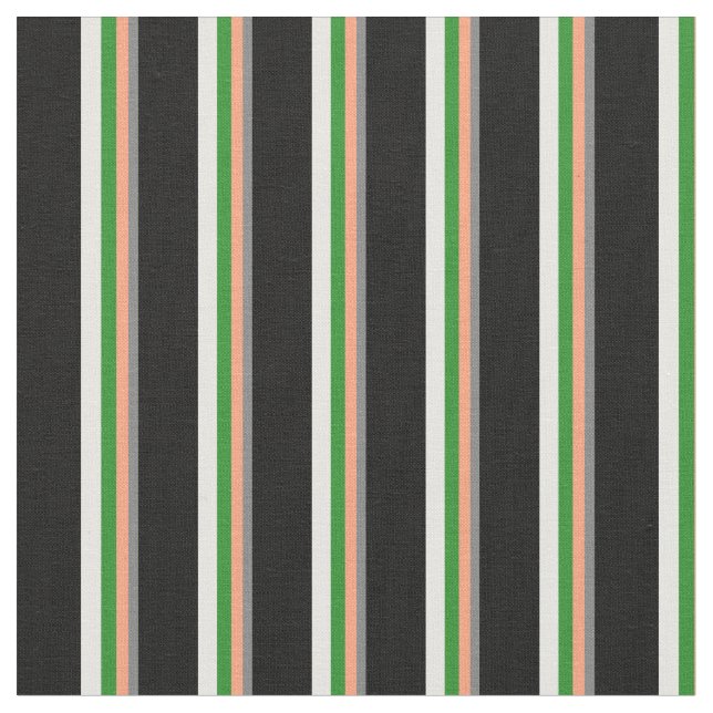 Grey, Light Salmon, Green, Mint Cream & Black Fabric (Close Up)