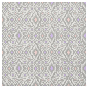 Grey, lilac, coral, diamonds on a white fabric