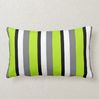 Grey Lime Black White Lumbar Cushion