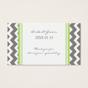 Grey Lime Chevron Wedding Favour Tags