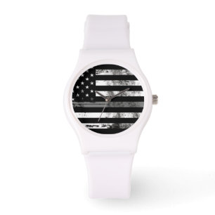 Grey Line Flag Correctional Officer Women's Watch