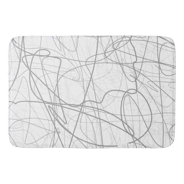 Grey lines Large Bath Mat (Front)
