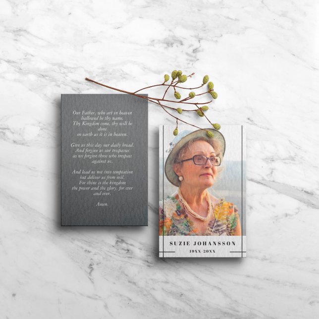 Grey Lines Photo Prayer Enclosure Card (Creator Uploaded)