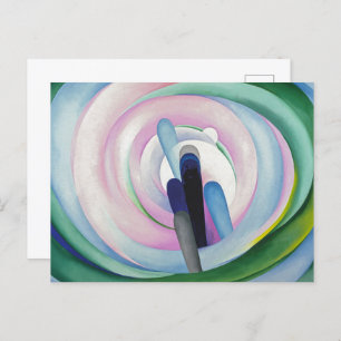 Grey Lines w Black, Blue and Yellow   O'Keeffe   Postcard