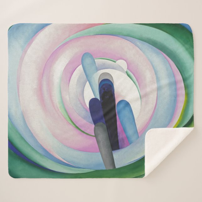 Grey Lines w Black, Blue and Yellow | O'Keeffe | Sherpa Blanket (Front (Horizontal))