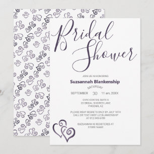 Grey Linked Hearts Bridal Shower Template
