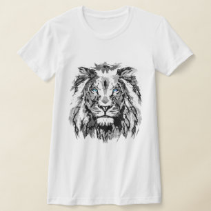 Grey Lion Drawing - Lion Head T-Shirt