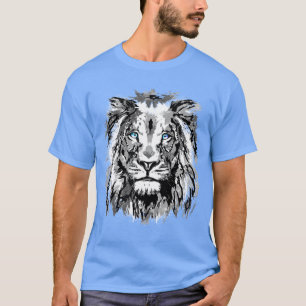 Grey Lion Portrait Drawing - Lion T-Shirt