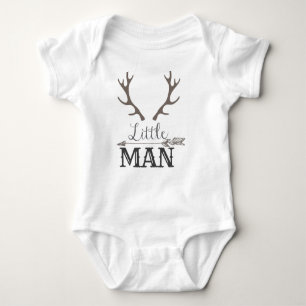 Grey Little Man Baby Bodysuit