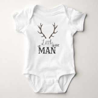 Grey Little Man Baby Bodysuit