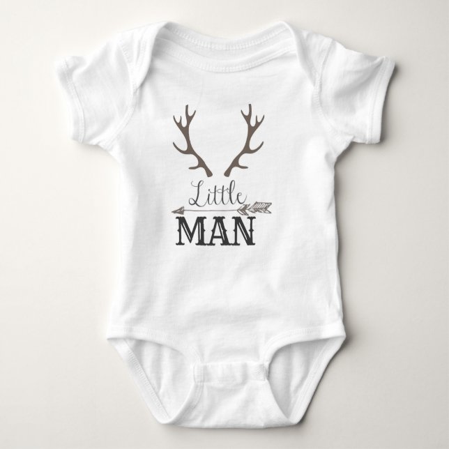 Grey Little Man Baby Bodysuit (Front)