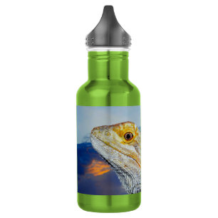 Grey Lizard at sunset Water Bottle