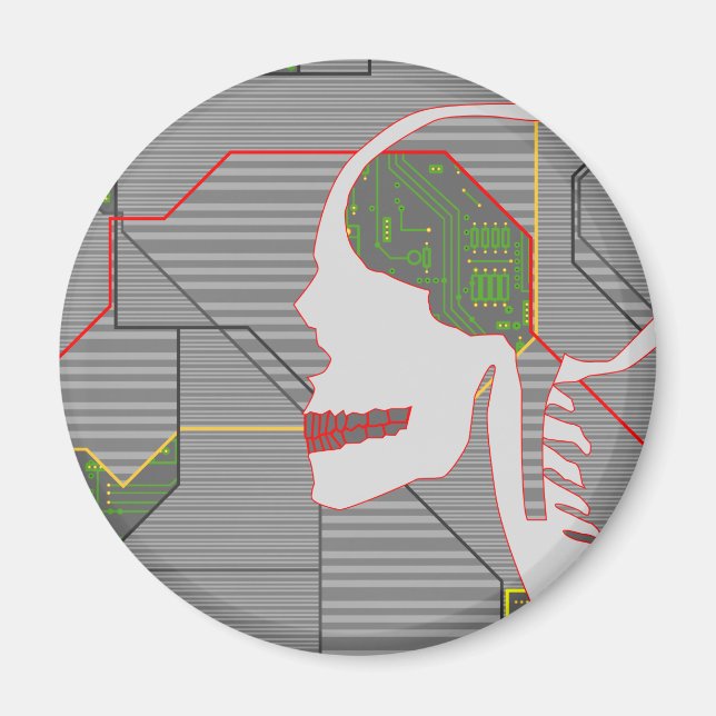 grey logicskull magnet (Front)