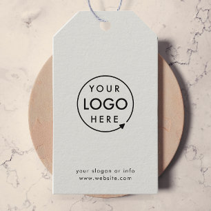 Grey Logo Business Professional Modern Minimal Gift Tags
