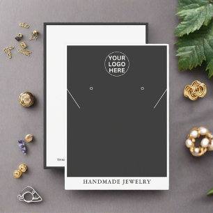 Grey Logo l Earrings Necklace Jewellery Display   Calling Card