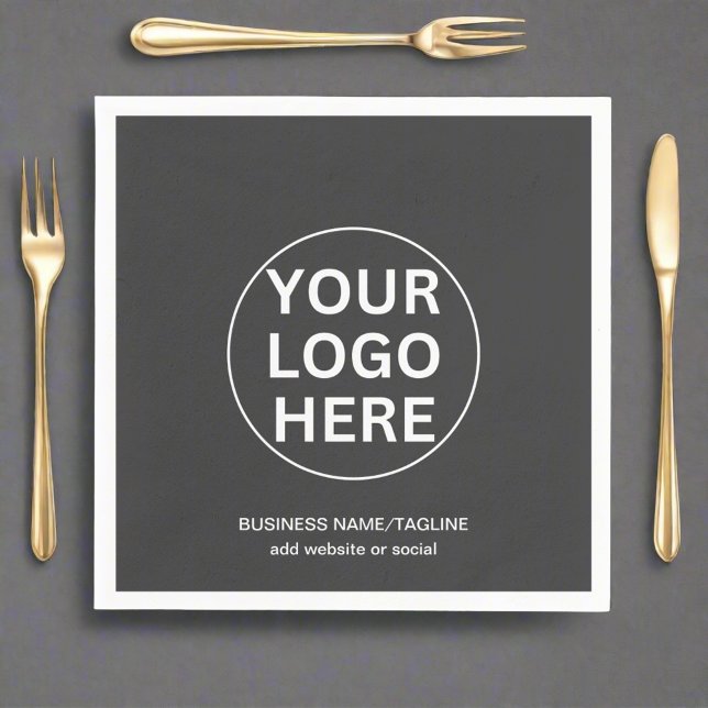Grey Logo l Professional Corporate Events Branded Napkin (Creator Uploaded)